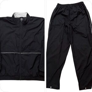 Nike Golf Windbreaker Tracksuit Full Set Mens XL Jacket Pants Black Vintage Y2K